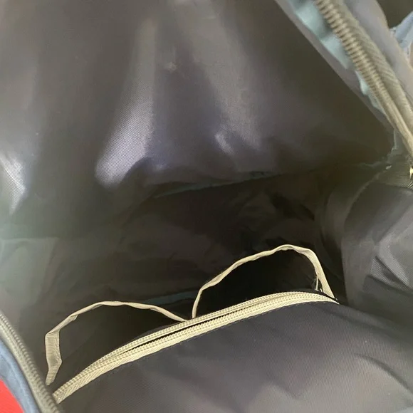 Sporty Red and Blue Striped Tennis Backpack - Picture 3 of 4